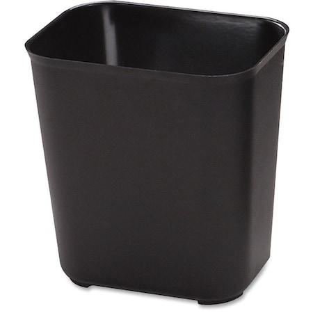Rubbermaid Commercial 7 gal Rectangular Fire-Resistant Wastebasket, Black, Thermoset Polyester, 14.5 in, 6 PK RCP254300BKCT
